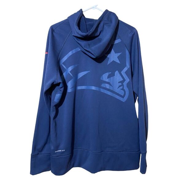 Nike NFL Team Apparel New England Patriots Therma-Fit Full Zip Blue Hoodie - Picture 3 of 7